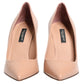 Dolce & Gabbana Beige Patent Leather Stiletto Heel Pump  Shoes