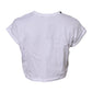 Dolce & Gabbana White Cotton Crew Neck Cropped Top T-shirt