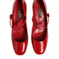 Dolce & Gabbana Red Leather DG Logo Heels Sandals Shoes