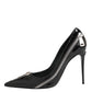 Dolce & Gabbana Black Patent Leather Zipper Heels Pumps Shoes