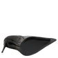 Dolce & Gabbana Black Patent Leather Zipper Heels Pumps Shoes