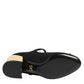 Dolce & Gabbana Black Flower Crystal Embellished Mary Jane Shoes
