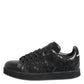 Dolce & Gabbana Black Floral Lace Low Top Sneakers Shoes