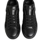 Dolce & Gabbana Black Floral Lace Low Top Sneakers Shoes