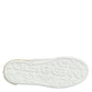 Dolce & Gabbana White Yellow Leather Low Top Sneakers Shoes