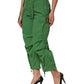 Dolce & Gabbana Green Cotton High Waist Cargo Trouser Pants