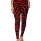 Dolce & Gabbana Black Red Nylon Logo Waisted Leggings Pants