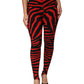 Dolce & Gabbana Black Red Nylon Logo Waisted Leggings Pants