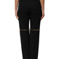 Dolce & Gabbana Black Zip Detailed Wool Straight Leg Pants