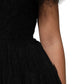 Dolce & Gabbana Black Crystal Embellished Midi A-line Dress