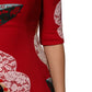 Dolce & Gabbana Red Lace Floral Applique A-line Mini Dress