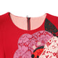 Dolce & Gabbana Red Lace Floral Applique A-line Mini Dress