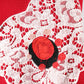 Dolce & Gabbana Red Lace Floral Applique A-line Mini Dress