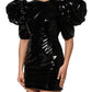 Dolce & Gabbana Black Bodycon Sheath Puff Sleeve Mini Dress