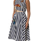 Dolce & Gabbana Blue White Striped Embroidered A-line Dress