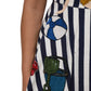 Dolce & Gabbana Blue White Striped Embroidered A-line Dress