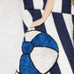 Dolce & Gabbana Blue White Striped Embroidered A-line Dress