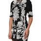Dolce & Gabbana Black Lace Trim Short Sleeves A-line Dress