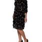 Dolce & Gabbana Black Viscose Pearl Embellishment Shift Dress