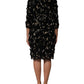 Dolce & Gabbana Black Viscose Pearl Embellishment Shift Dress