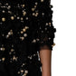Dolce & Gabbana Black Viscose Pearl Embellishment Shift Dress