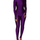 Dolce & Gabbana Purple Nylon Turtleneck Bodycon Jumpsuit Dress