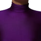 Dolce & Gabbana Purple Nylon Turtleneck Bodycon Jumpsuit Dress