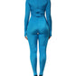Dolce & Gabbana Blue Nylon Crew Neck Bodycon Jumpsuit Dress