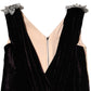 Dolce & Gabbana Black Velvet Flower Embellishment Aline Dress