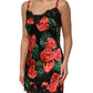 Dolce & Gabbana Black Floral Lace Trim Chemise Lingerie Dress