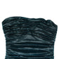 Dolce & Gabbana Green Silk Satin Fitted Strapless Dress