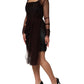 Dolce & Gabbana Black Lace Trim Long Sleeve Sheath Mini Dress