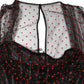 Dolce & Gabbana Black Lace Trim Long Sleeve Sheath Mini Dress