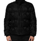 Dolce & Gabbana Black Jacquard Quilted Puffer Bomber Jacket