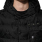 Dolce & Gabbana Black Jacquard Quilted Puffer Hooded Jacket
