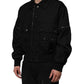 Dolce & Gabbana Black Patch Pocket Full Zip Bomber Jacket