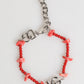 Dolce & Gabbana Silver Tone Brass Beaded Resin DG Logo Chain Men Bracelet