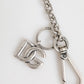 Dolce & Gabbana Silver Tone Brass DG Logo Detailing Chain Men Necklace