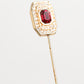 Dolce & Gabbana Rhinestone Embellished Sterling Silver Collar Brooch Pin