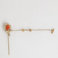 Dolce & Gabbana Gold Brass Crystal Chain 925 Sterling Silver Pin Brooch