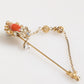 Dolce & Gabbana Gold Brass Crystal Chain 925 Sterling Silver Pin Brooch