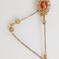Dolce & Gabbana Gold Brass Crystal Chain 925 Sterling Silver Pin Brooch