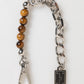 Dolce & Gabbana Silver Chain Brass Beaded Lobster Clasp Logo Men Bracelet