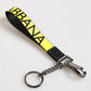 Dolce & Gabbana Yellow Logo Nylon Silver Brass Holder Keychain Keyring