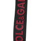 Dolce & Gabbana Black Red DG Logo Polyester Silver Men Keychain Keyring