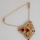 Dolce & Gabbana Gold Tone 925 Sterling Silver Crystal Chain Brooch Pin