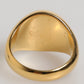 Dolce & Gabbana Gold Tone Real Brass Red DG Logo Men Ring