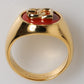 Dolce & Gabbana Gold Tone Real Brass Red DG Logo Men Ring