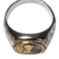 Dolce & Gabbana Silver Tone Engraved Two Color Real Brass Ring