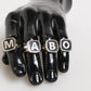 Dolce & Gabbana Silver Tone Brass Lettering Set 5 Pieces Adjustable Ring